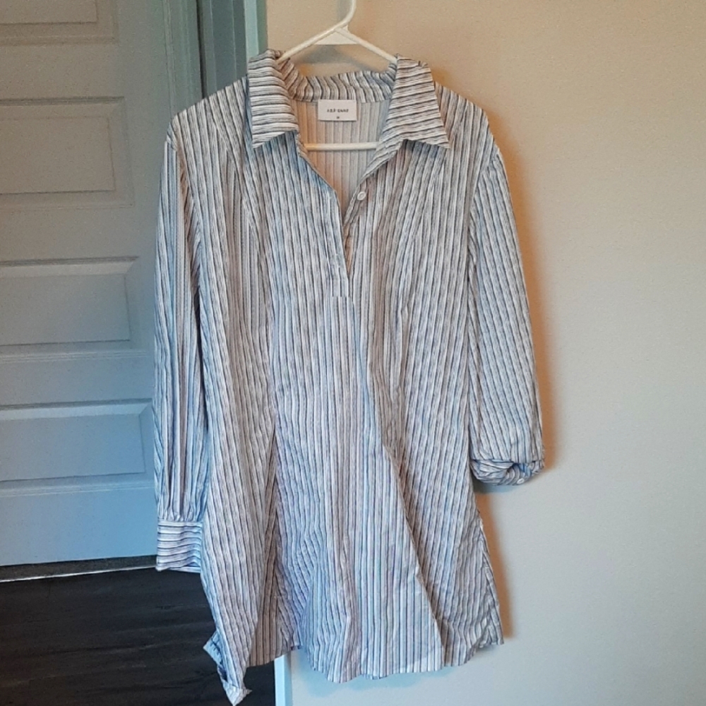 Adrienne Flowy Striped Dress Size 2x So Cute!!